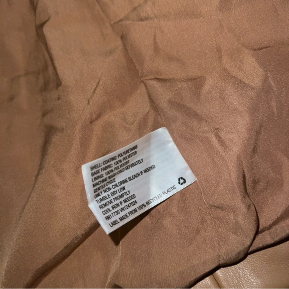 A New Day Women's Brown Faux Leather Blazer Jacket- Size Xl - Picture 8 of 10